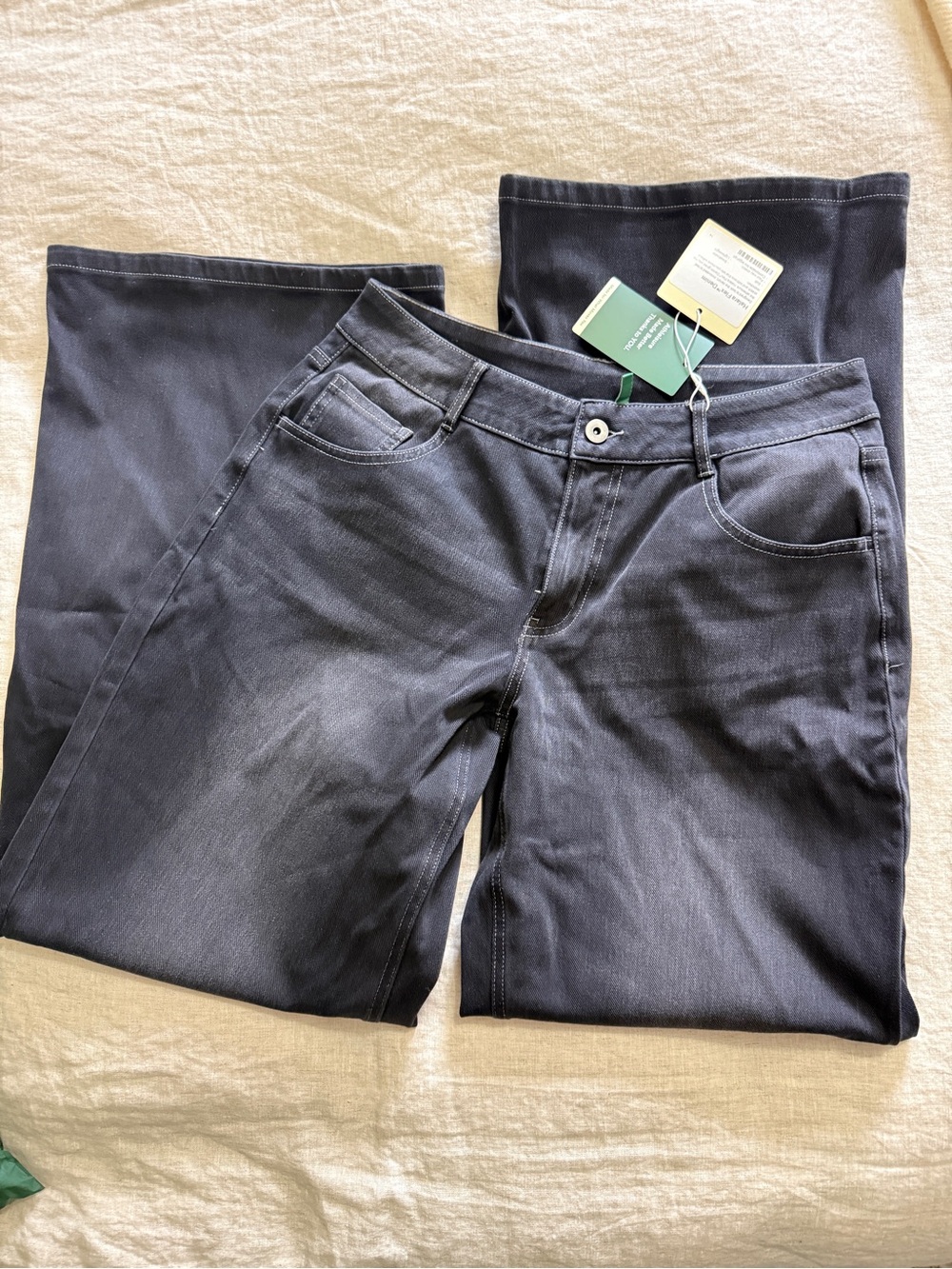 HALARA Women's Black Flex Denim Wide-Leg Jeans